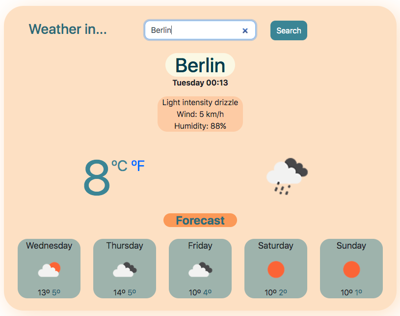 Weather app Javascript